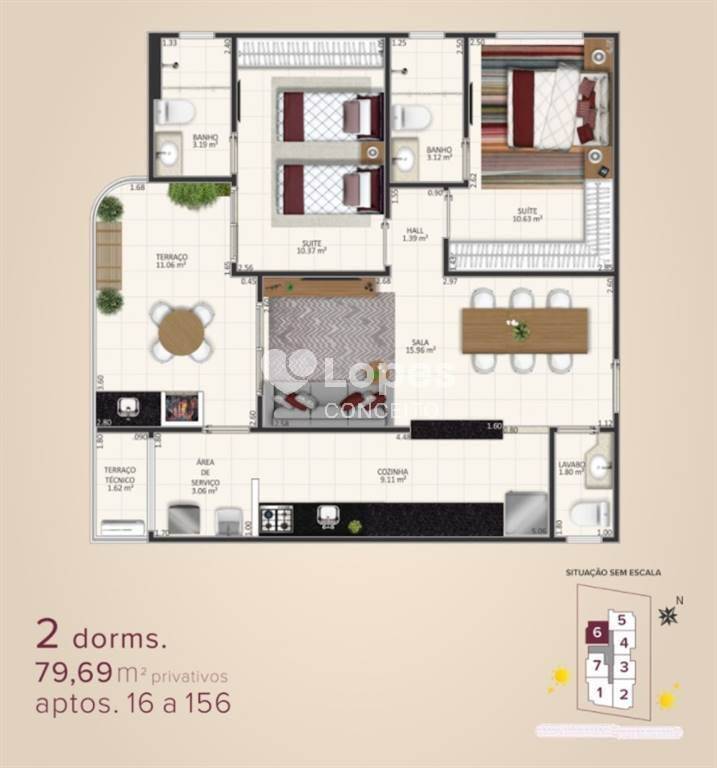 Apartamento à venda com 2 quartos, 80m² - Foto 1