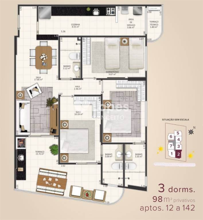 Apartamento à venda com 3 quartos, 98m² - Foto 6