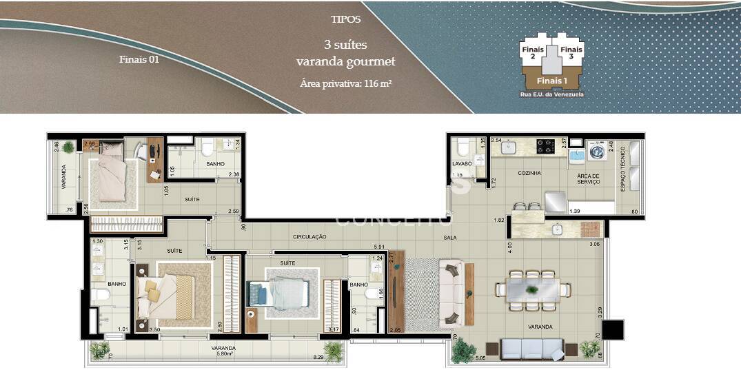 Apartamento à venda com 3 quartos, 117m² - Foto 5