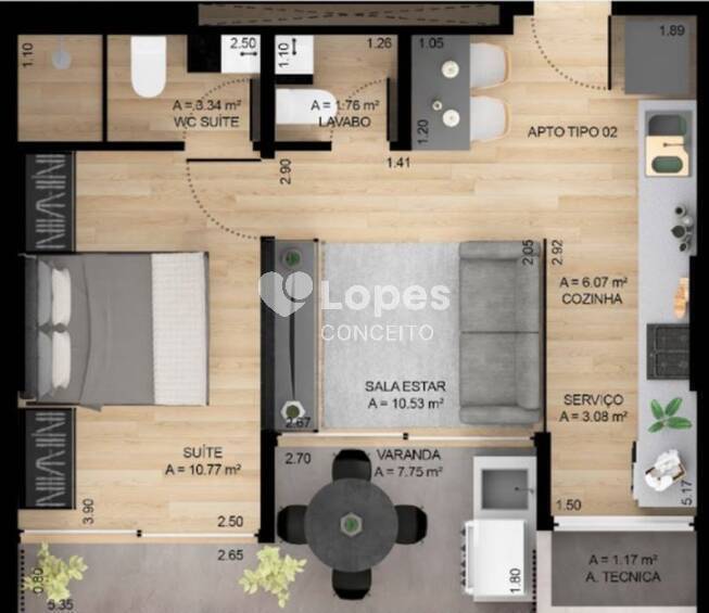 Apartamento à venda com 1 quarto, 70m² - Foto 6