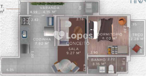 Apartamento à venda com 1 quarto, 37m² - Foto 7