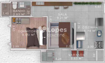 Apartamento à venda com 1 quarto, 37m² - Foto 10