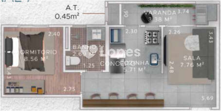 Apartamento à venda com 1 quarto, 37m² - Foto 13